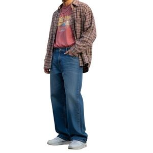 Old Navy Men’s Jeans Denim Relaxed 40x31 Blue Wide Leg Y2K Skater Baggy Retro